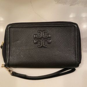 Tory Burch Black Leather Wristlet